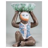 Vintage Asian ceramic monkey figural bowl