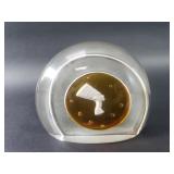 Vintage crystal paperweight featuring image of