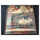 Vintage Asian batik textile art