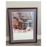 Framed pencil-signed print