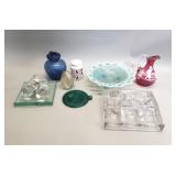 Group of vintage art glass bowls, paperweight,