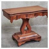 Antique walnut flip top game table