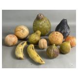 Group of stone fruits and vegetables