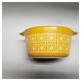 Vintage Pyrex Mustard Autumn Floral 473