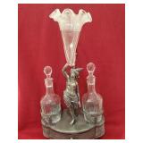 Antique Art Nouveau silver plate oil and vinegar