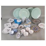 Group of porcelain cups plates, saucers, bowls,