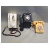 Three vintage rotary telephones