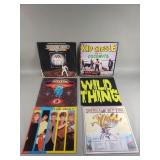 Vintage LP records and laserdiscs
