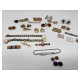 Vintage cufflinks, tie pins, etc