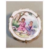 Limoges porcelain brooch made in France