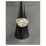 Sterling silver and cubic zirconia ring