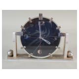 Art Deco Swiss made metal and glass clock