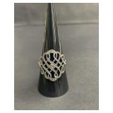Vintage sterling silver ring with marcasite