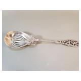 Antique sterling silver pierced almond scoop
