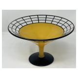 Art deco style art glass compote