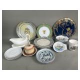 Group of porcelain plates, saucers, mug, etc