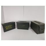 Vintage metal ammunition cases