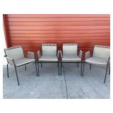 Modern outdoor rope-weaving dining arm chairs