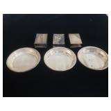 Group of vintage sterling silver trinket trays