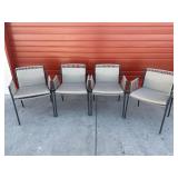 Modern outdoor rope-weaving dining arm chairs