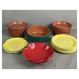 Group of ceramic playes and bowls