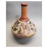 Vintage hand painted pottery vessel