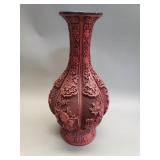 vintage Chinese cinnabar, red lacquer and