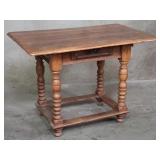 Antique walnut single-drawer writing table with