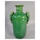 Vintage green glazed Japanese vase