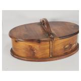 Vintage handmade wooden lidded sewing box