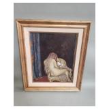 Nude oil on board painting