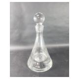 Vintage clear crystal cone-shaped decanter
