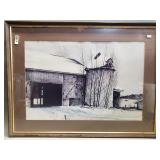 Framed Peter Sculthorpe offset lithograph