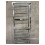 Mid century modern chrome etagere with glass