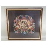 Vintage floral needle point framed