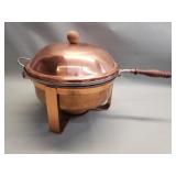 Vintage 4 piece copper coated shafing dish