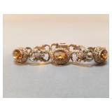 Vintage silver and citrine gemstone bracelet