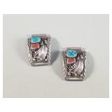 Sterling silver Navajo style watch band tips w