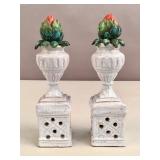 Pair of vintage mid-century Italian majolica