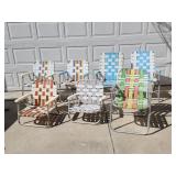 Vintage aluminum woven webbing chairs