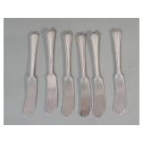 Six Oneida Community silver plate butter knives