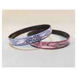 Set of 2 Austrian enameled bangle bracelets