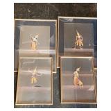 4 vintage Thai paintings by Charoen
