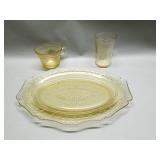 Depression glass Patrician pattern 3 piece