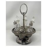 Antique Victorian silver plate cruet set by