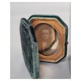 Antique molded gutta percha daguerreotype