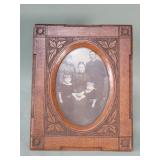 Antique hand carved oak picture frame