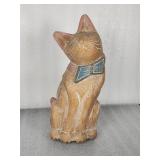 Vintage hand carved wooden folk art cat