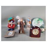 Ceramic, porcelain, paper mache figures, quartz