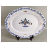 Faience oval platter " Decor Rouen "
